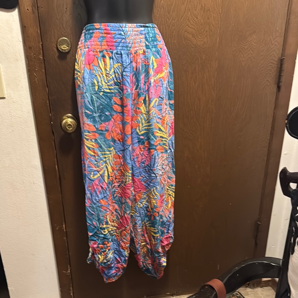 Kona Sol Blue and Orange Swim Coverup Pants